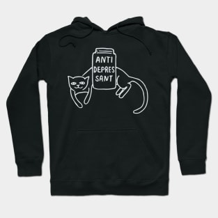 Cute Funny Anti Depressant Cat Lover Quote Design Hoodie